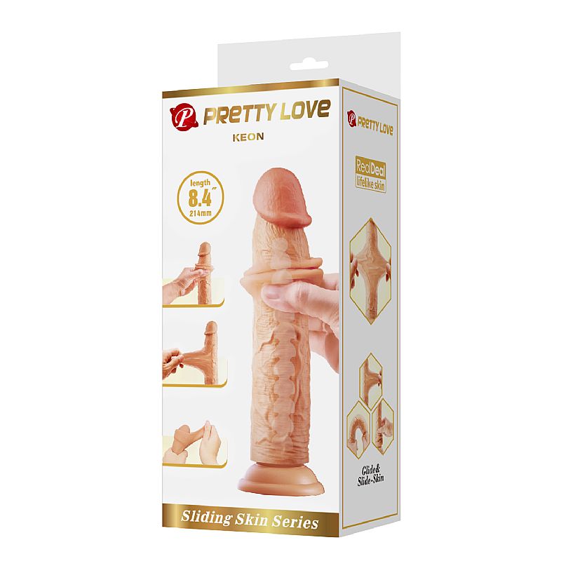 Dildo Realístico Dupla Camada Keon Pretty Love 18,5 cm Bege - Imagem 7