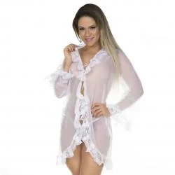 Robe Feminino Sensual Tentação Pimenta Sexy em Chiffon e Renda - Imagem 3