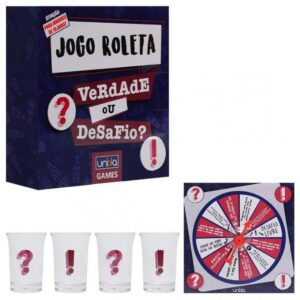 Jogo Roleta Verdade ou Desafio Unika Games com 4 copos