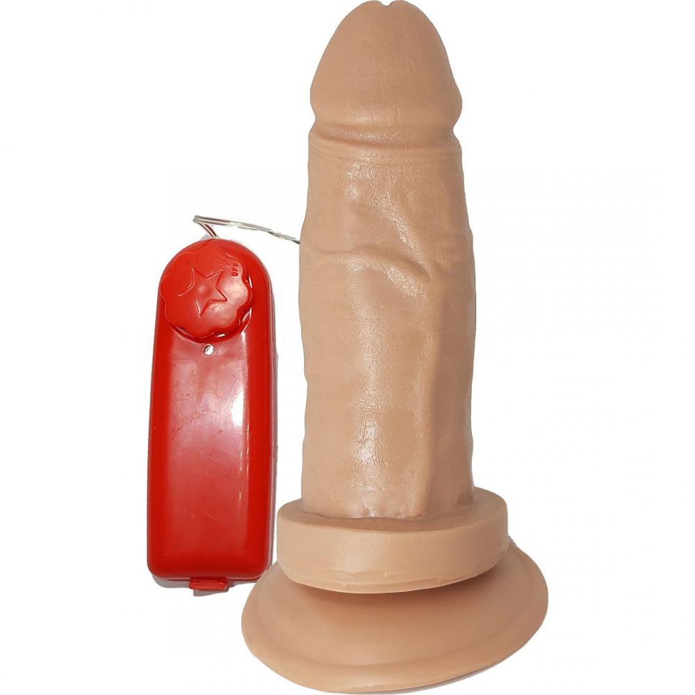 Pênis Realístico com Vibrador Bullet e Ventosa 13,2x3,9cm - Exclusividade Prazer e Cia