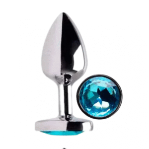 Plug Anal de Aço Inox Azul Tamanho P | Estimulador Anal