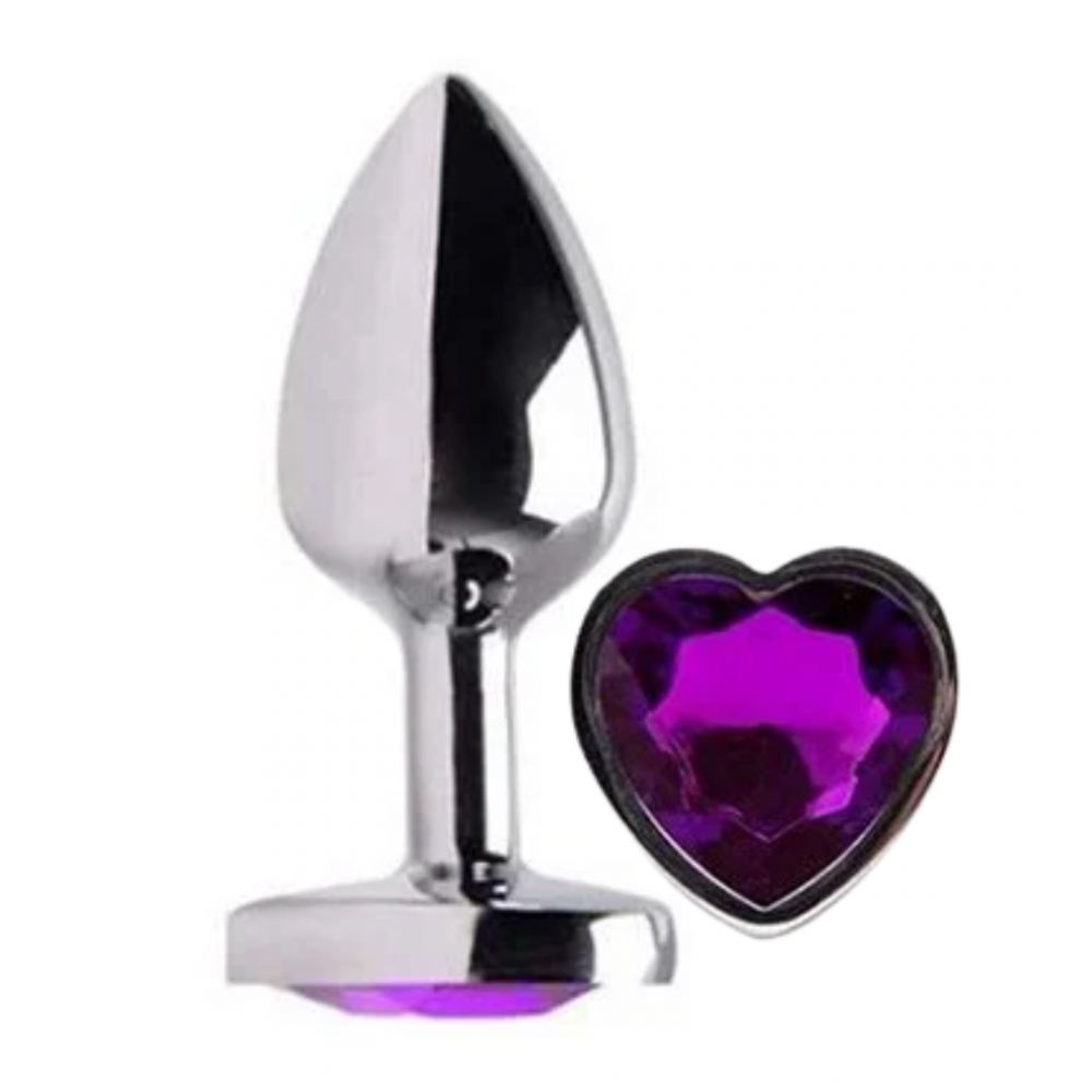 Plug Anal M Coração Roxo