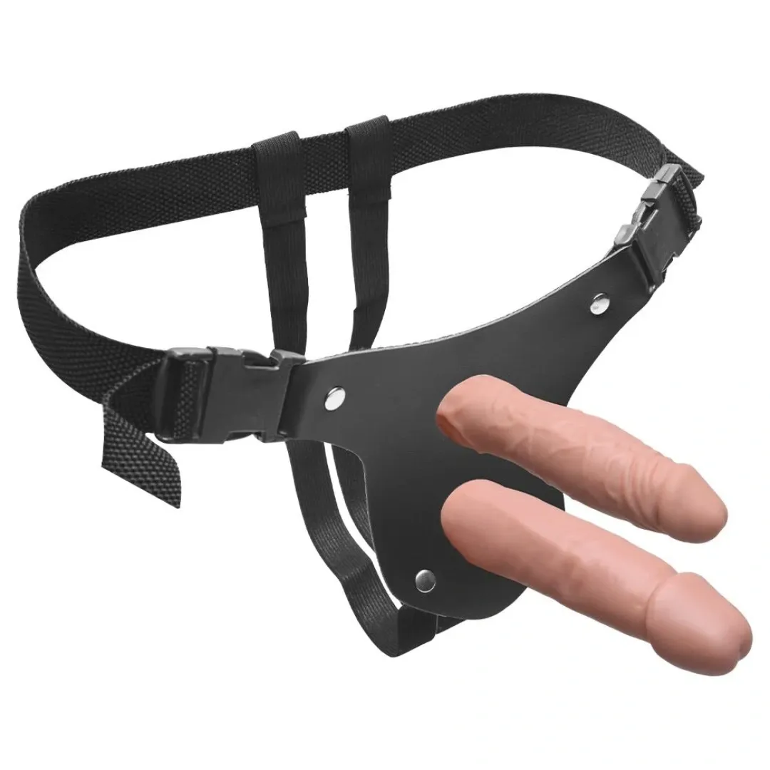 Cinta dupla com pênis 15,5 e 17cm Prazer e Cia – KMV Sex Shop