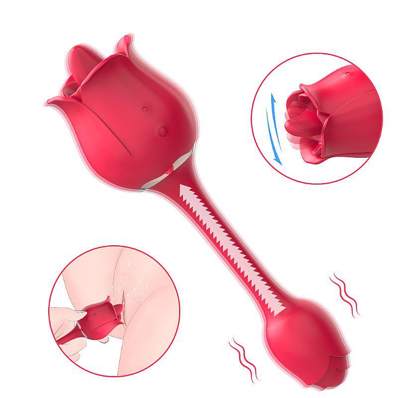 Estimulador clitóris ponto G Rosa Pro 5 S-Hande rosa com língua e vibrador