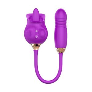 Estimuladora de Clitóris Rosa Tongue 2 - 12 Modos Língua e Bullet