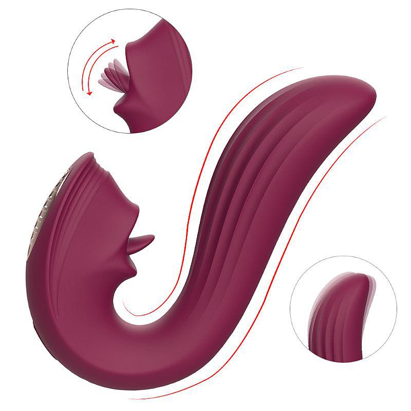 Vibrador de Ponto G e Clitóris com Língua - Velvet Kiss - S-Hande