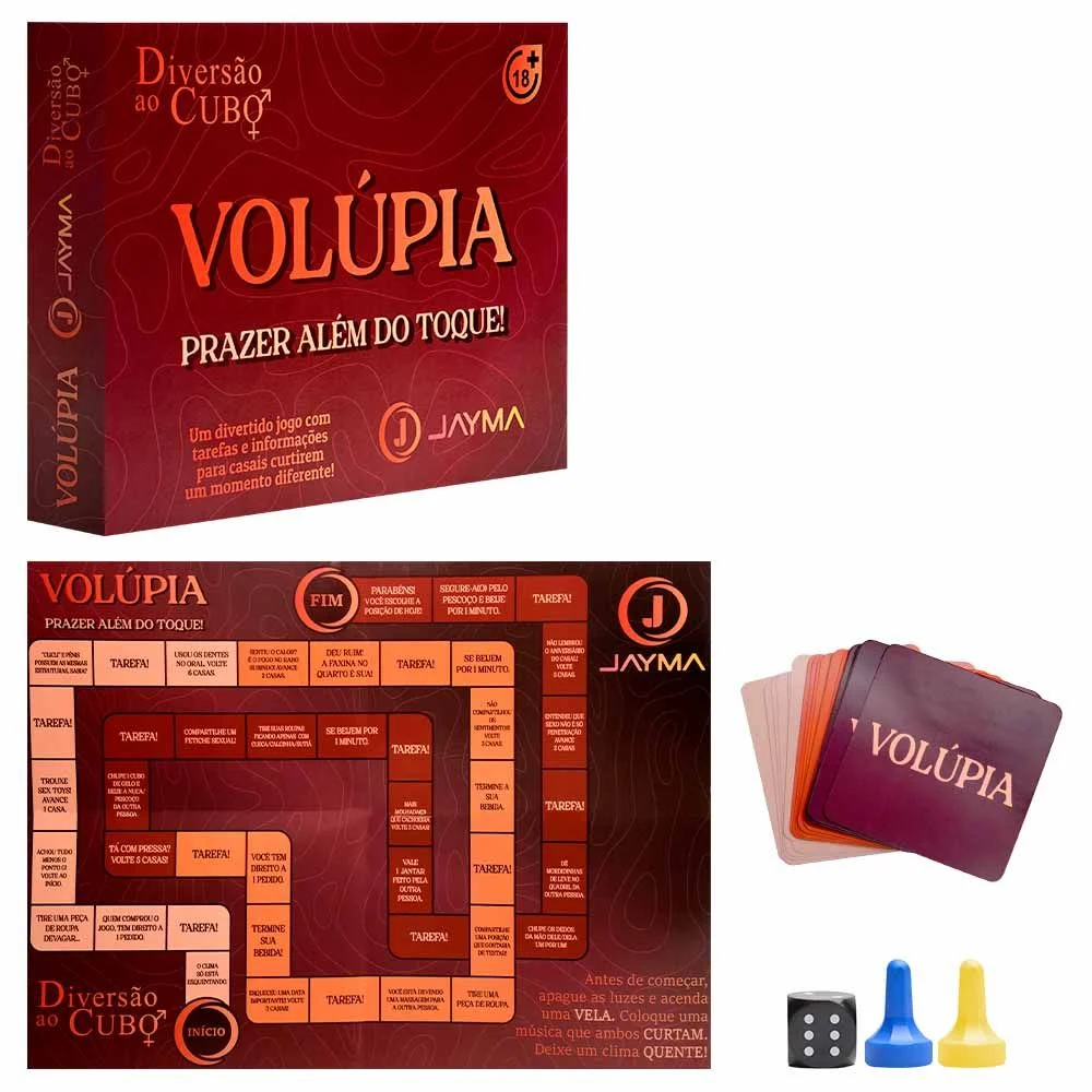 Jogo de tabuleiro sensual Volúpia Diversão ao Cubo para casais