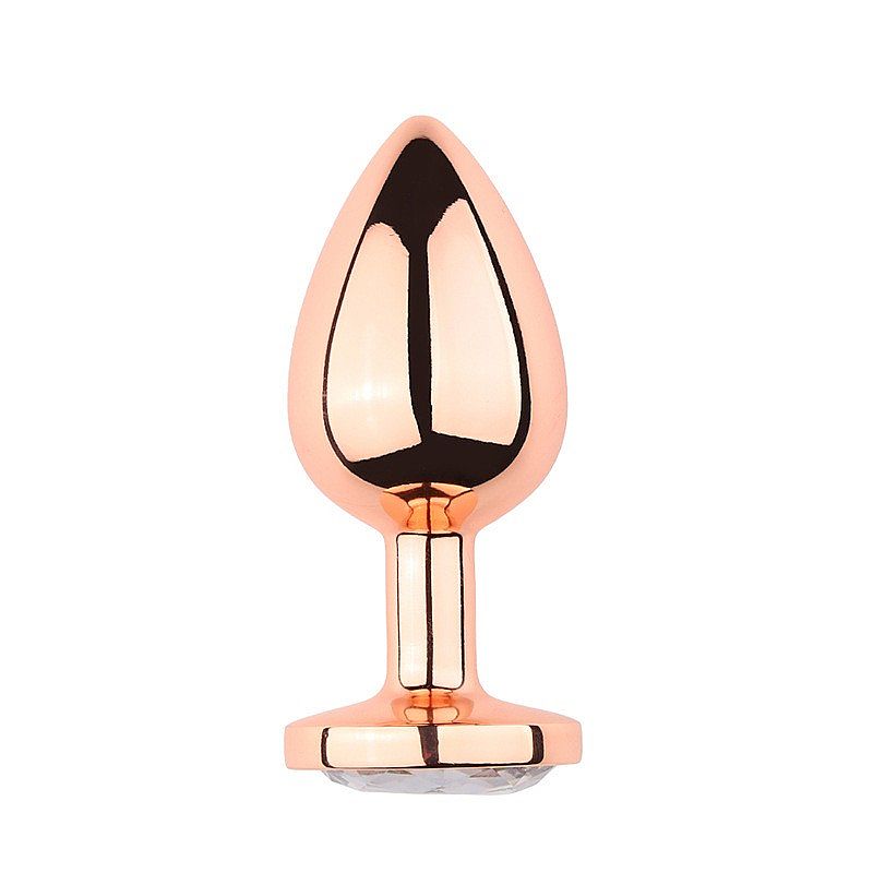 Plug Anal de Aço Rose com Cristal Vermelho Brilhante Tamanho P - Imagem 2