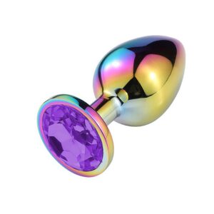 Plug Anal de Aço com Pedra de Cristal Tamanho M | KMV