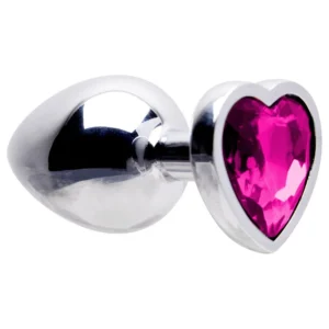 Plug Anal de Alumínio Coração Pink 9,5cm | Luxo