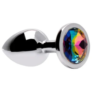 Plug Anal de Aço Inox Colorido Tamanho P | Estimulador Anal
