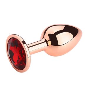 Plug Anal de Aço Rose com Cristal Brilhante Tamanho G