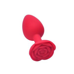Plug anal de silicone formato rosa tamanho P 7x2,5cm KMV Sex Shop