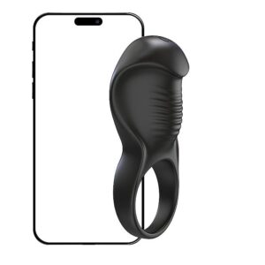 Anel Peniano com Vibrador via App à Longa Distância - 9,3cm